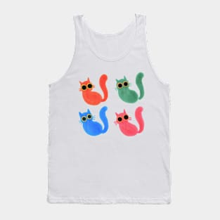 These Four Cats Stare At Everything Tank Top